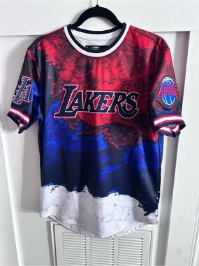 Los Angeles Lakers Pro Standard Red/Blue Americana Dip Dye T shirt Jersey Medium